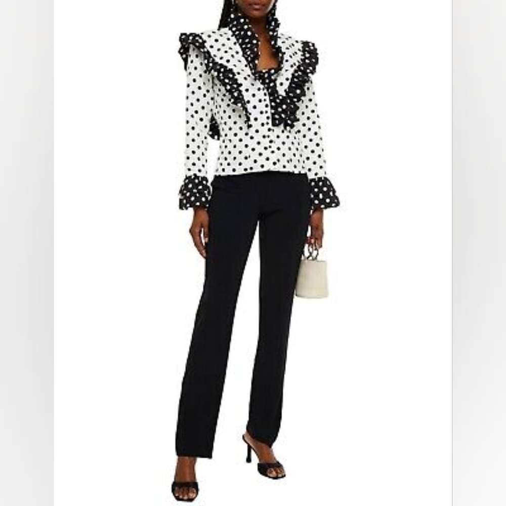 NWT Sz XS LIMITED EDITION $3769 Rodarte polka dot ruffled blouse